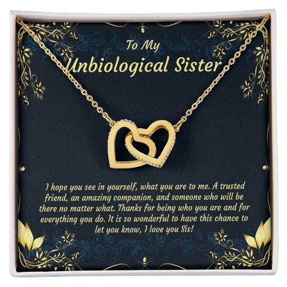 Unbiological Sister Necklace Soul Sister Big Little Sorority Sister In Law Necklace Step Sister Gift Tribe Necklace Best Friend Gift Bff Gift Interlocking Hearts Necklace