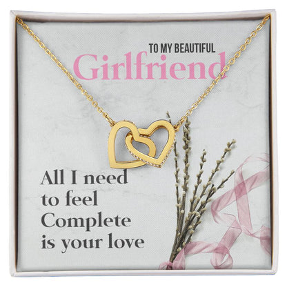 Two Hearts Necklace - Beautiful Gift For Girlfriend Interlocking Hearts Necklace