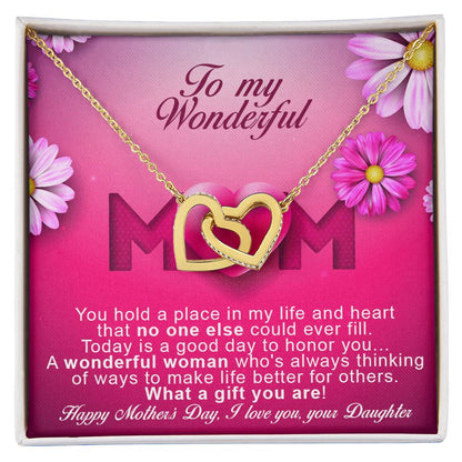 Daughters ! Perfect Mother'S Day Necklace Gift Interlocking Hearts Necklace