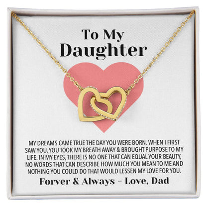 Daughter Of My Dreams Necklace Interlocking Hearts Necklace