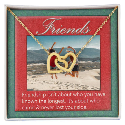 Best Friend Necklace Bff Necklace Best Friend Gift Bff Jewelry Friends Forever Present Quotes Interlocking Heart Necklace Interlocking Hearts Necklace