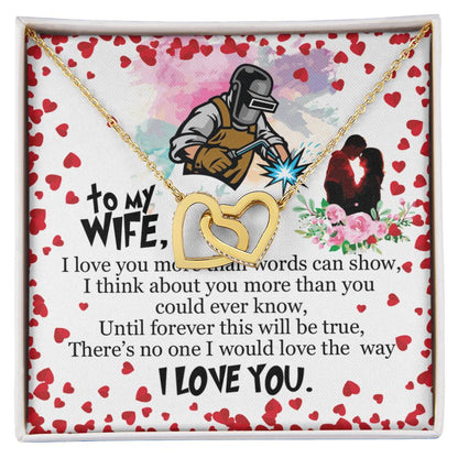 Welder'S Wife - Interlocking Heart Necklace Interlocking Hearts Necklace