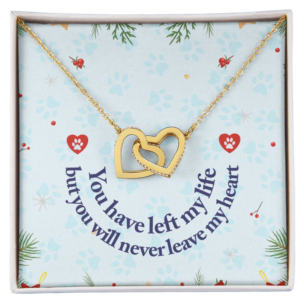 You Have Left My Life But You Will Never Leave My Heart - Interlocking Heart Necklace Interlocking Hearts Necklace