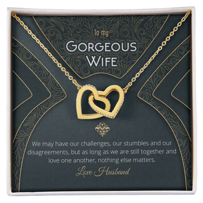 Unique & Romantic Husband To Wife Gift Necklace Interlocking Hearts Necklace