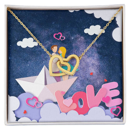 To Wife Girlfriend . Show Your Love To Your Lovely Girlfriend Wife. Gift For Girlfriend Wife Interlocking Hearts Necklace