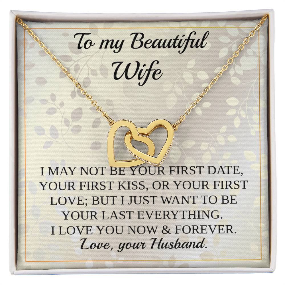 To My Wife -Love Necklace - Gift Interlocking Hearts Necklace