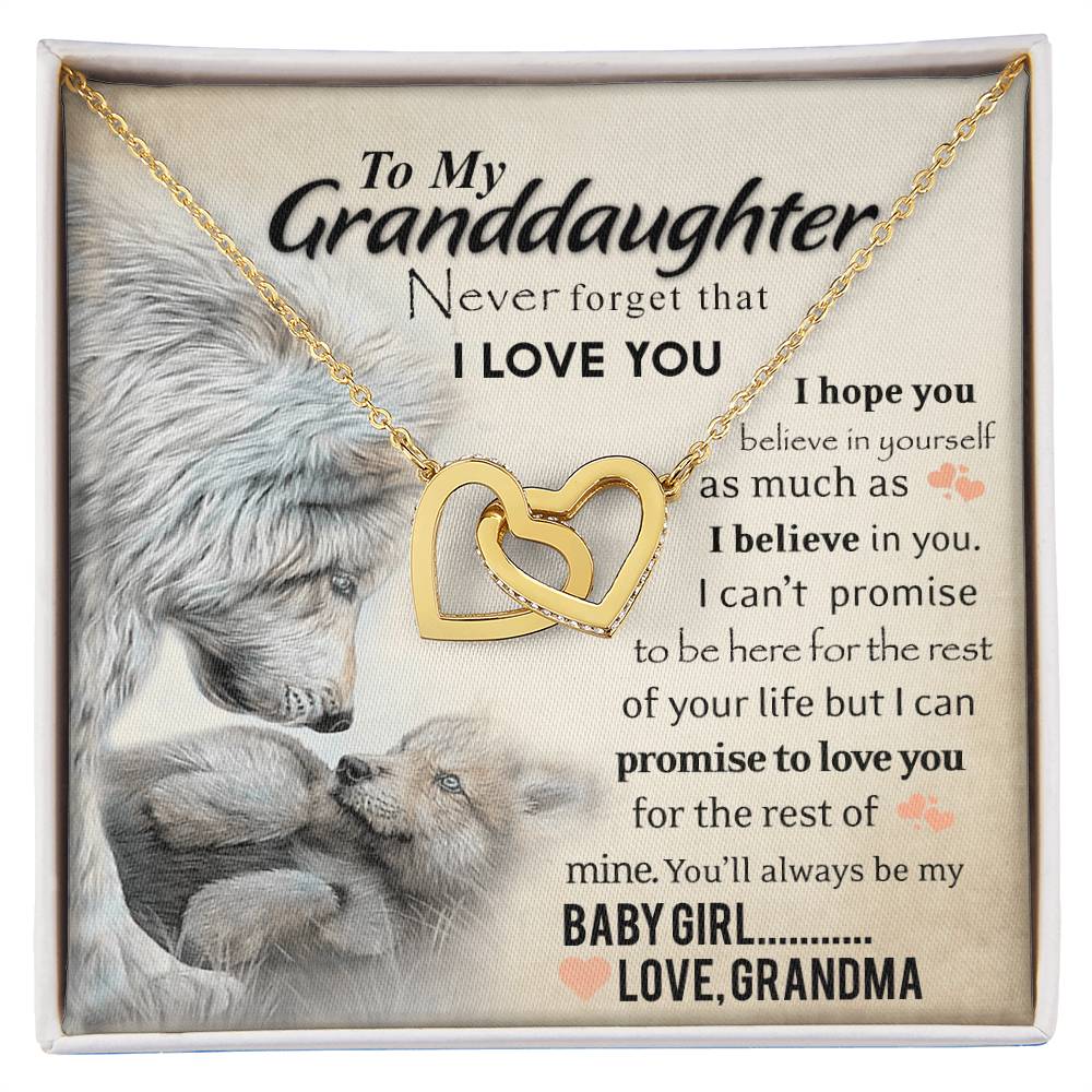 Always My Baby Girl Necklace With Message Box Interlocking Hearts Necklace