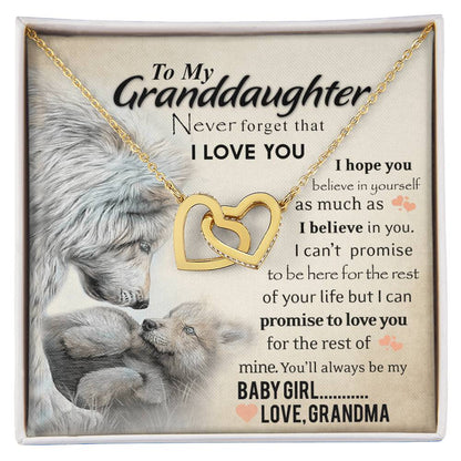 Always My Baby Girl Necklace With Message Box Interlocking Hearts Necklace