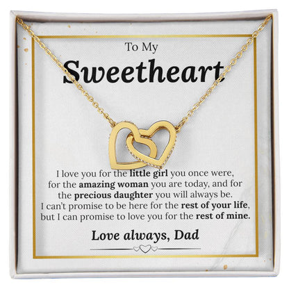 Daughter Necklace Gift From Dad Interlocking Hearts Necklace