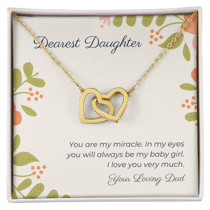 Dearest Daughter Interlocking Hearts Necklace