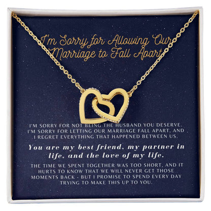 Apology Gift For Wife From Guilty Husband Interlocking Hearts Necklace