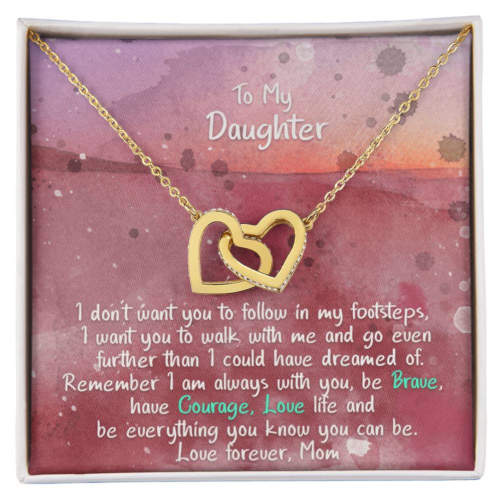 Daughter I Am Always With You - Hearts Necklace Interlocking Hearts Necklace