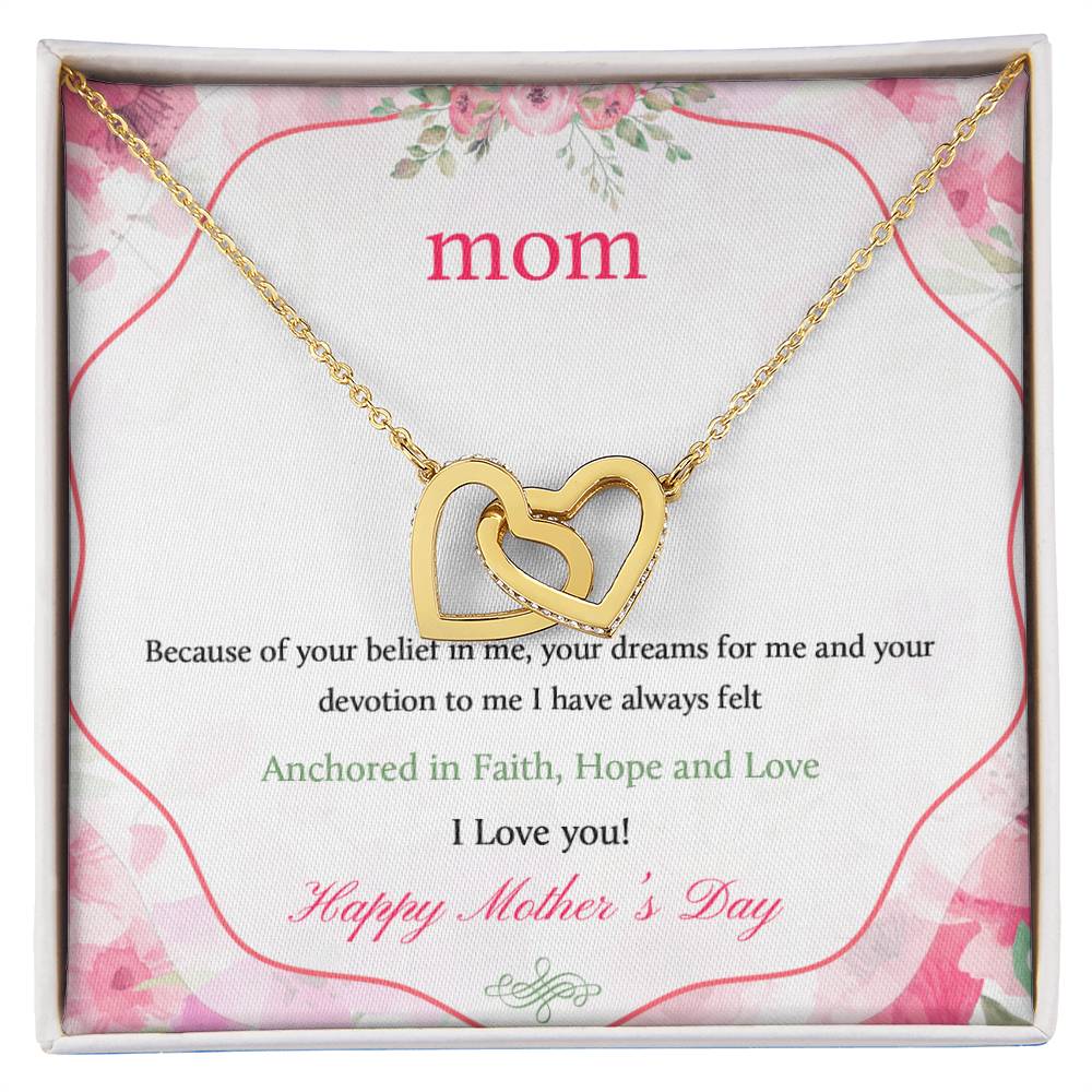 Gift For Mom - Hope And Love - Alluring Beauty Necklace Interlocking Hearts Necklace