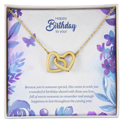 Birthday Edition Wonderful Birthday With Full Of Love! - Interlocking Hearts Necklace