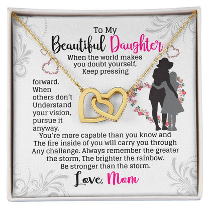 Gift For Daughter - Interlocking Heart Necklace Interlocking Hearts Necklace