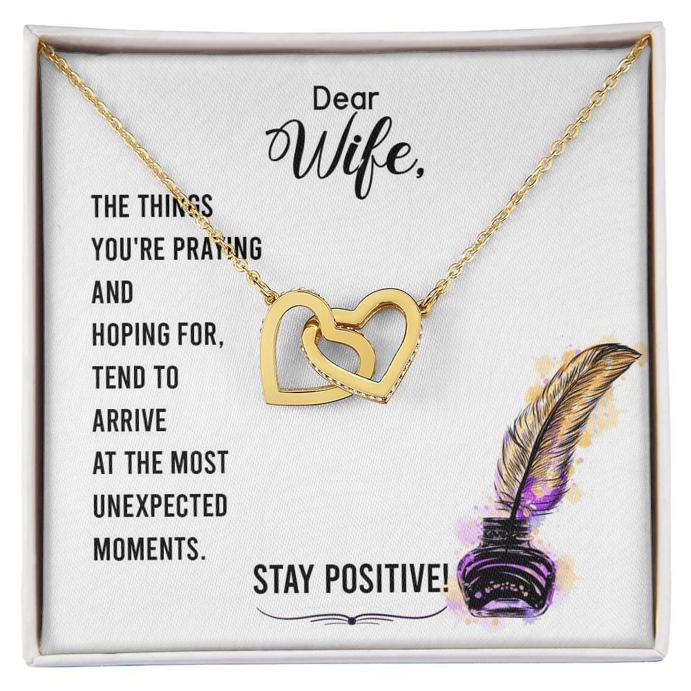 To My Wife Interlocking Hearts Necklace