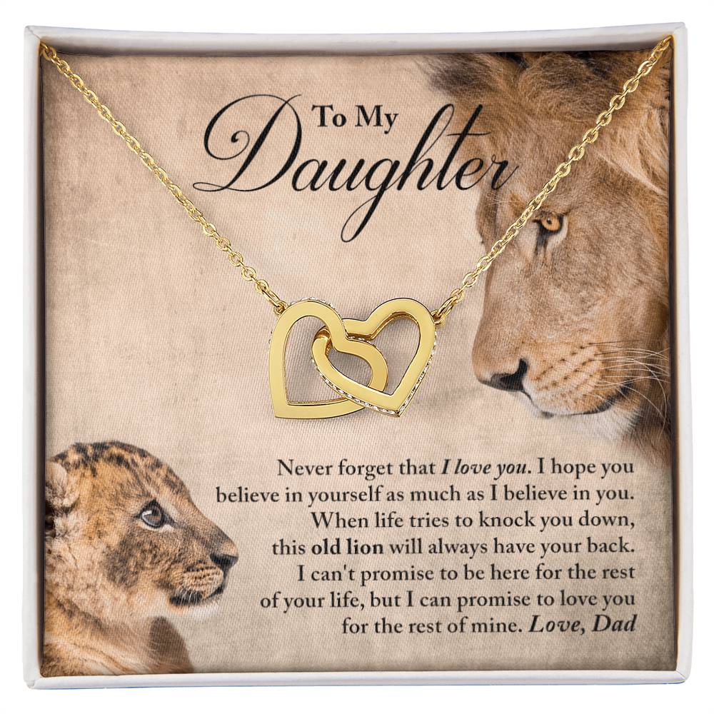 Daughter - Believe In Yourself - Necklace Interlocking Hearts Necklace