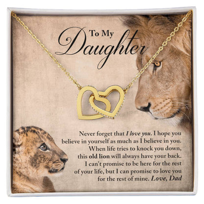 Daughter - Believe In Yourself - Necklace Interlocking Hearts Necklace