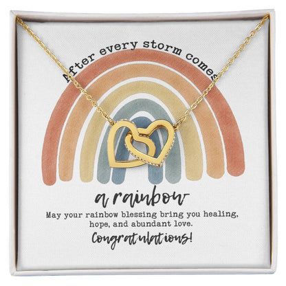 After Every Storm Comes A Rainbow Necklace Interlocking Hearts Necklace