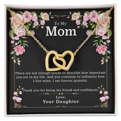 Forever Grateful Necklace Interlocking Hearts Necklace