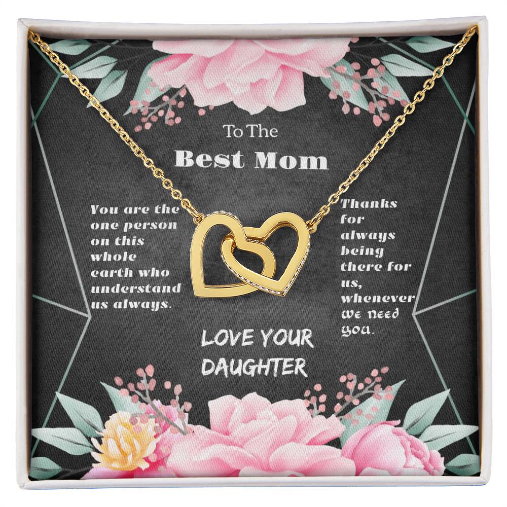 To The Best Mom Interlocking Hearts Necklace