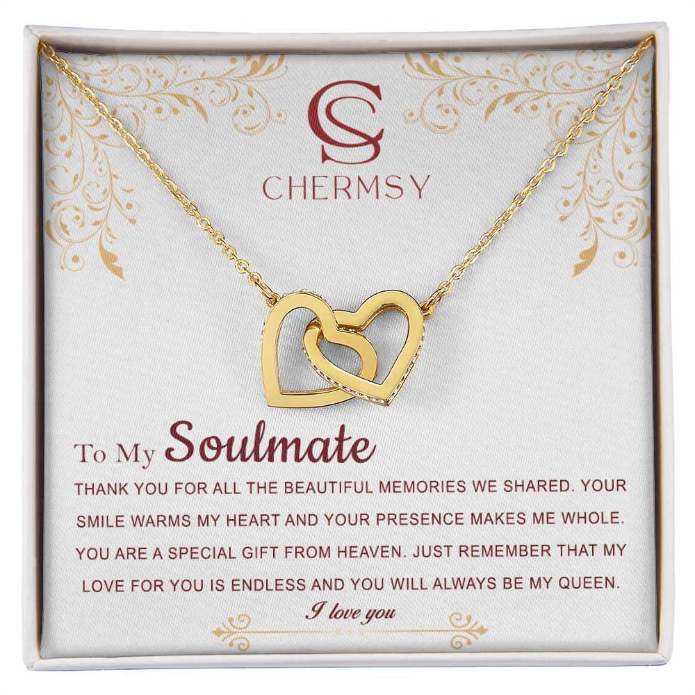 To Soul Mate Interlocking Hearts Necklace
