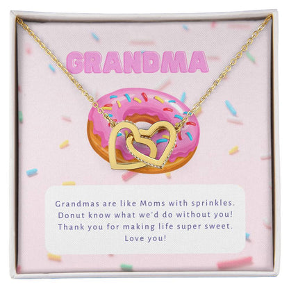Donut Know What We'D Do Without You Interlocking Hearts Necklace