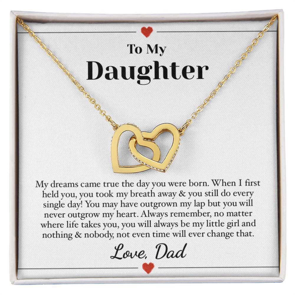 Always My Little Girl Daughter Necklace Interlocking Hearts Necklace