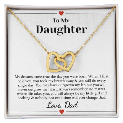 Always My Little Girl Daughter Necklace Interlocking Hearts Necklace