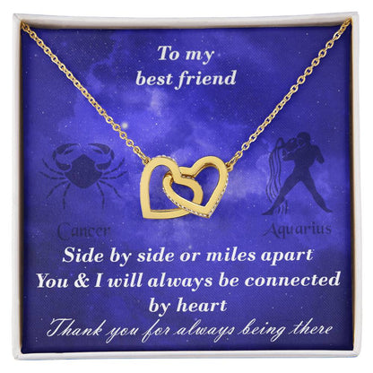 Cancer To Aquarius Best Friend Interlocked Hearts Necklace Interlocking Hearts Necklace