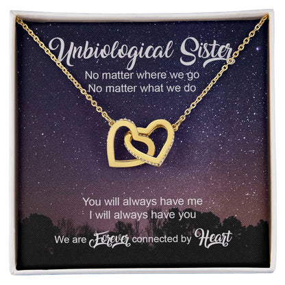 Unbiological Sister Luxury Necklace Interlocking Hearts Necklace