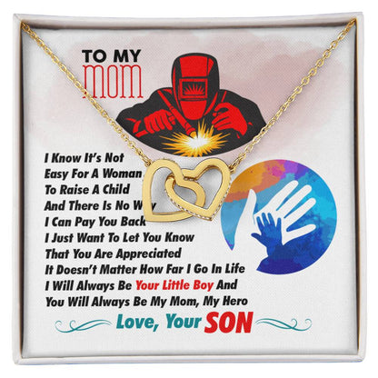 Welder'S Mom - Interlocking Heart Necklace Interlocking Hearts Necklace