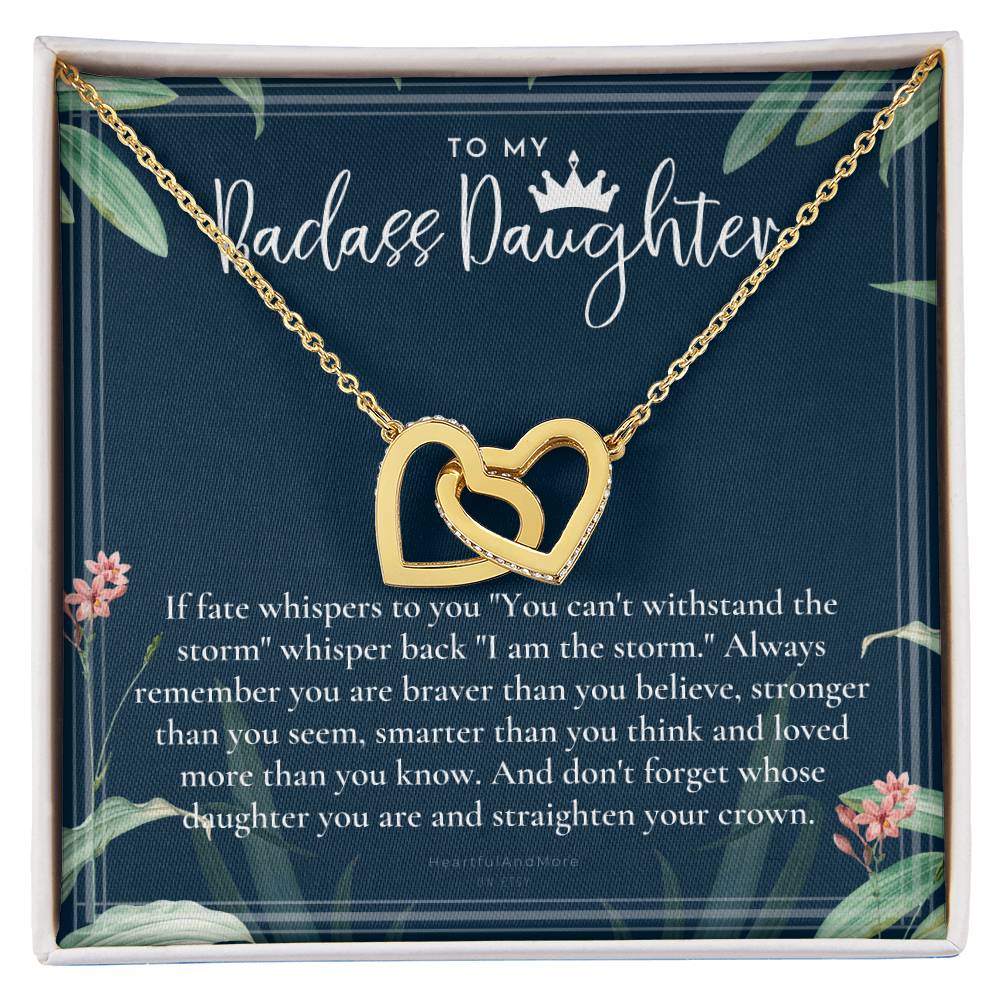 Daughter Gift From Mom Heart Necklace Daughter Gift Interlocking Necklace To Daughter Daughter Graduation Birthday Gift Necklace Interlocking Hearts Necklace