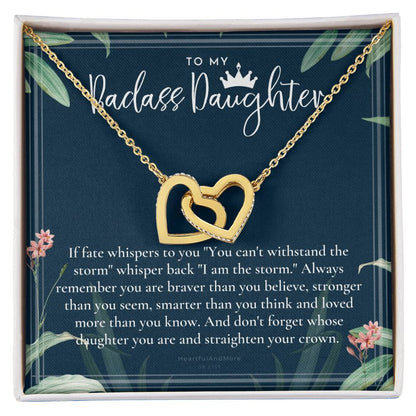 Daughter Gift From Mom Heart Necklace Daughter Gift Interlocking Necklace To Daughter Daughter Graduation Birthday Gift Necklace Interlocking Hearts Necklace