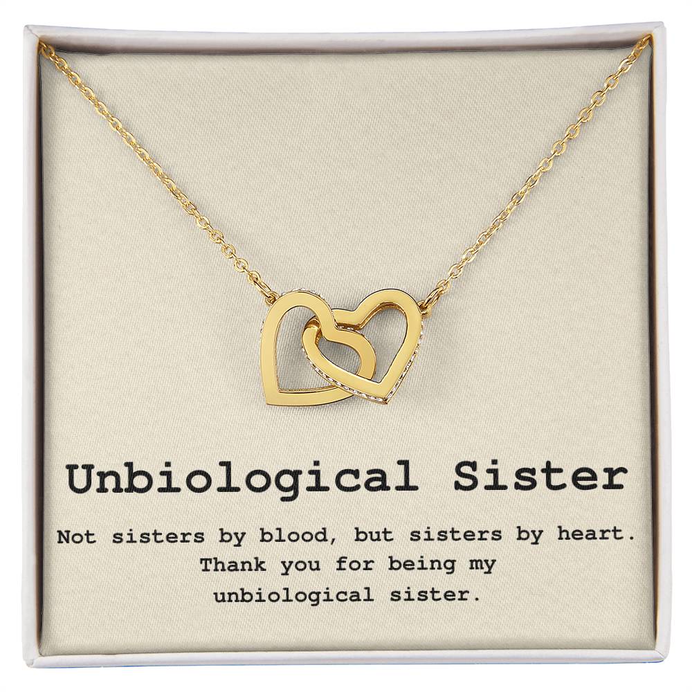 Unbiological Sister Necklace Soul Sister Big Little Sorority Sister In Law Necklace Step Sister Gift Tribe Necklace Best Friend Gift Bff Gift Interlocking Hearts Necklace