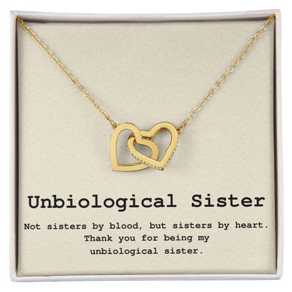 Unbiological Sister Necklace Soul Sister Big Little Sorority Sister In Law Necklace Step Sister Gift Tribe Necklace Best Friend Gift Bff Gift Interlocking Hearts Necklace