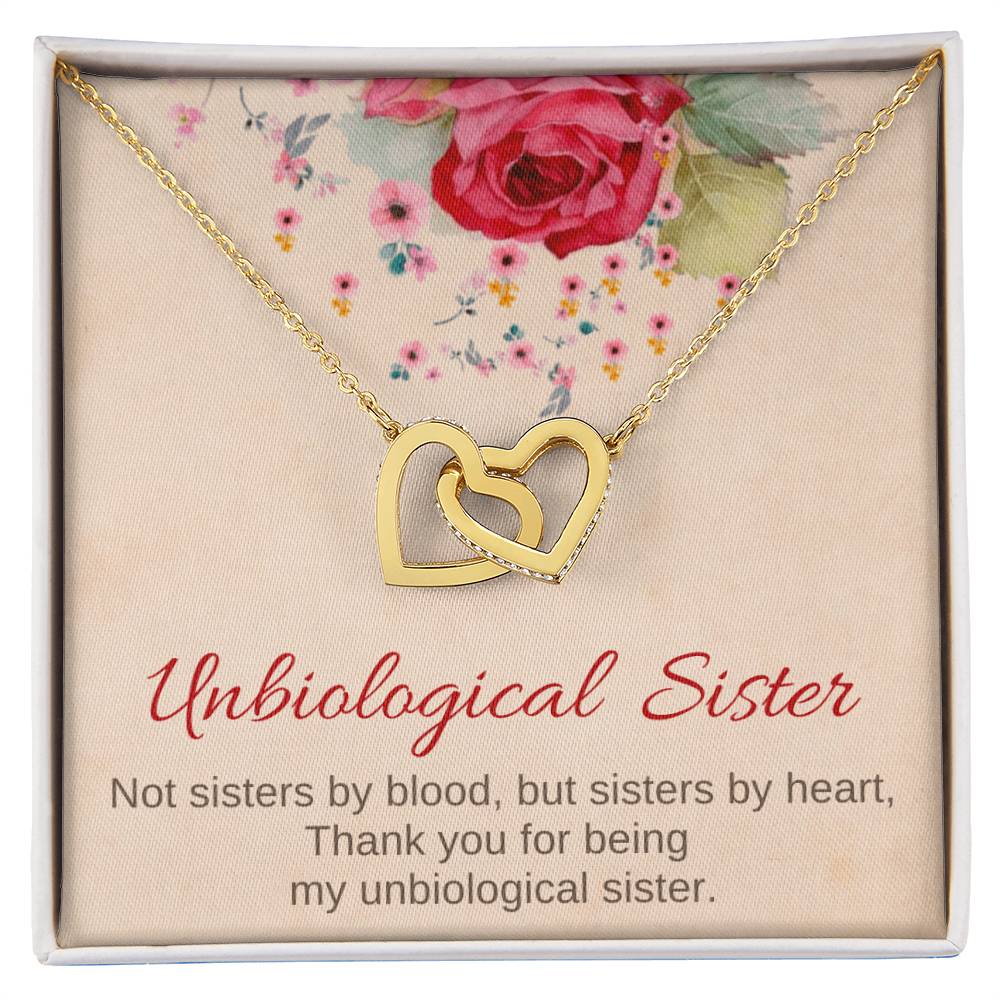 Unbiological Sister Interlocking Hearts Necklace