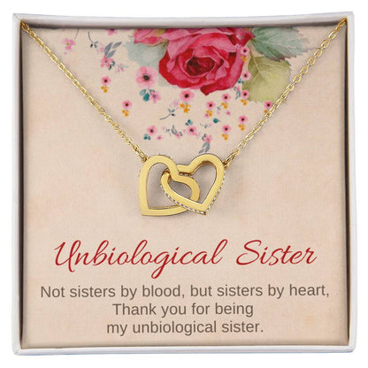 Unbiological Sister Interlocking Hearts Necklace