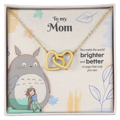 You Make The World Brighter & Better - Interlocked Hearts Necklace Tm2V6 Interlocking Hearts Necklace