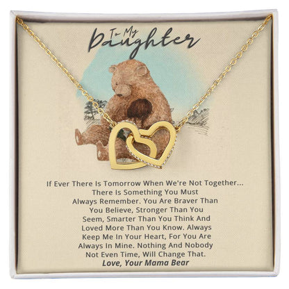 From Mama Bear To Daughter Necklace Gift Set Interlocking Hearts Necklace