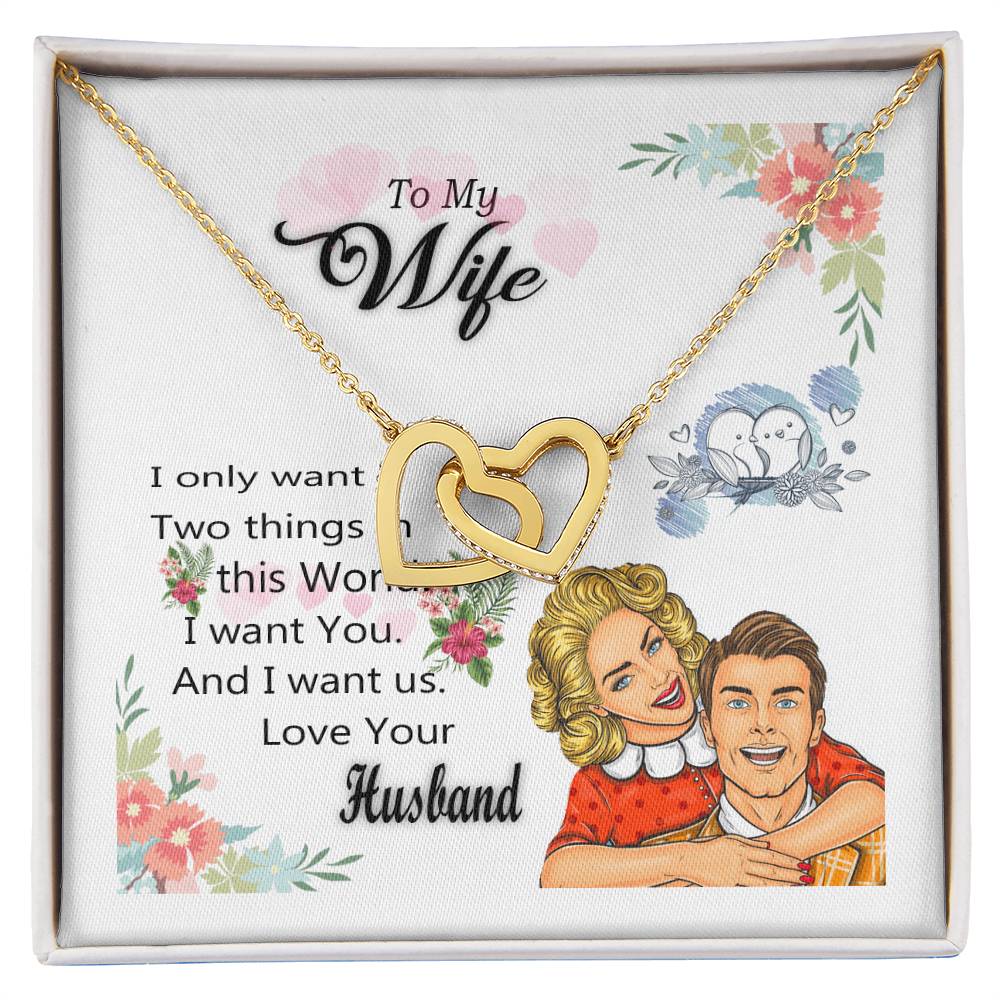 To My Wife Necklace Interlocking Hearts Necklace