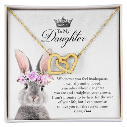 Daughter Straighten Your Crown In Usa Interlocking Hearts Necklace