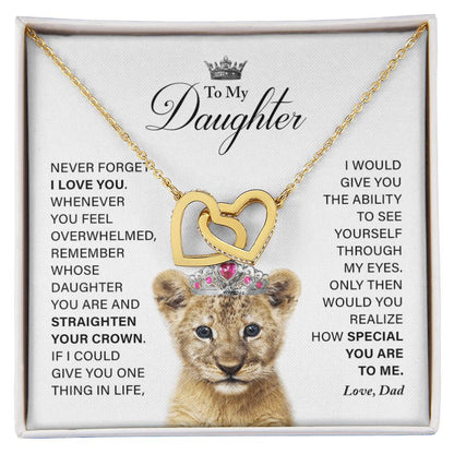 Daughter - How Special You Are To Me- Necklace Interlocking Hearts Necklace