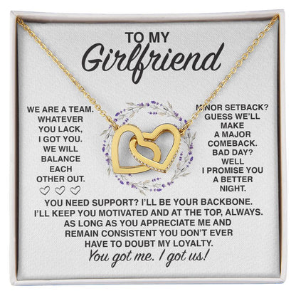 Gf005 Interlocking Hearts Necklace Gift For Girlfriend