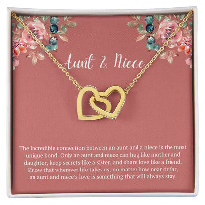 Aunt & Niece Incredible Connection Interlocked Hearts Necklace Interlocking Hearts Necklace