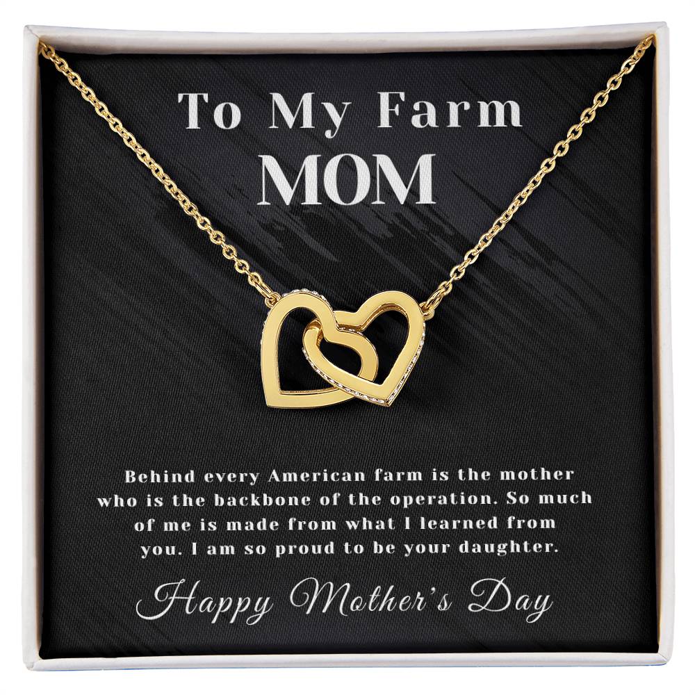 Farm Mom - Interlocking Hearts - Mother'S Day Interlocking Hearts Necklace