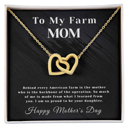 Farm Mom - Interlocking Hearts - Mother'S Day Interlocking Hearts Necklace