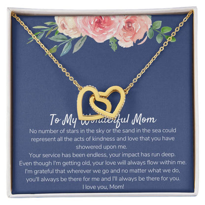 Wonderful Mom From Daughter Interlocking Hearts Necklace