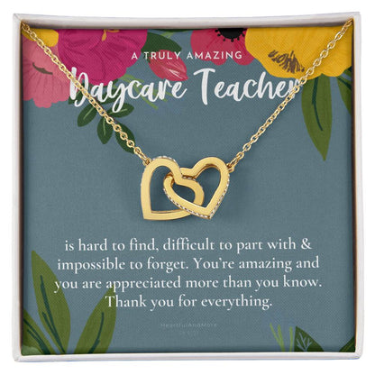 Daycare Teacher Gift For Daycare Provider Gifts Daycare Thank You Gifts Preschool Teacher Gift Thank You Gift Daycare Interlocking Hearts Necklace