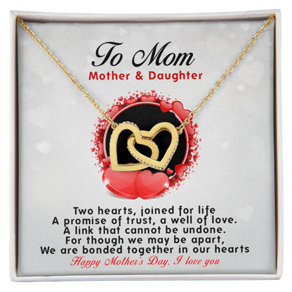 Daughters ! Perfect Mother'S Day Gift - Unique Necklace Interlocking Hearts Necklace